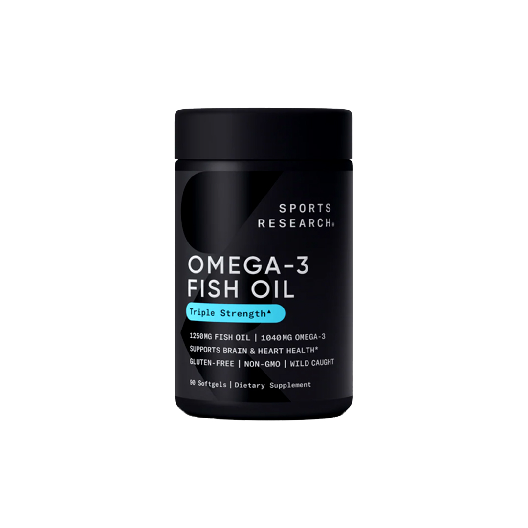 Sports Research Omega-3 Fish Oil Triple Strength – Wild Alaska Pollock – 90 Softgels