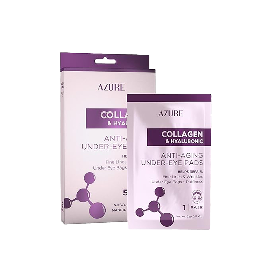Azure Cosmetics Collagen & Hyaluronic Acid Anti Aging Under Eye Pads – 5 Pairs