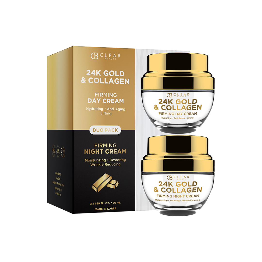 Clear Beauty 24K Gold & Collagen Face Moisturizer – Duo Pack