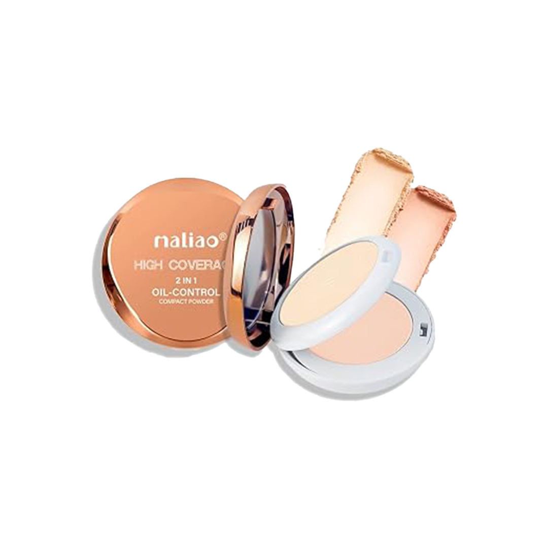 Maliao High Coverage 2-in-1 Oil Control Compact Powder (01) – 20g